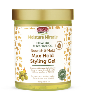 African Pride Moisture Miracle Olive & Tea Tree Max Hold Gel 18oz