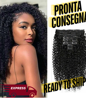 READY TO SHIP - Curly Clip Human Hair Extensions 95-100g